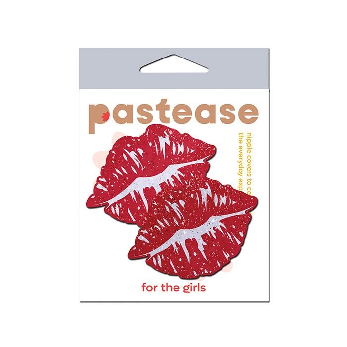Pastease Premium Sparkle Kissing Lips - Red O/S
