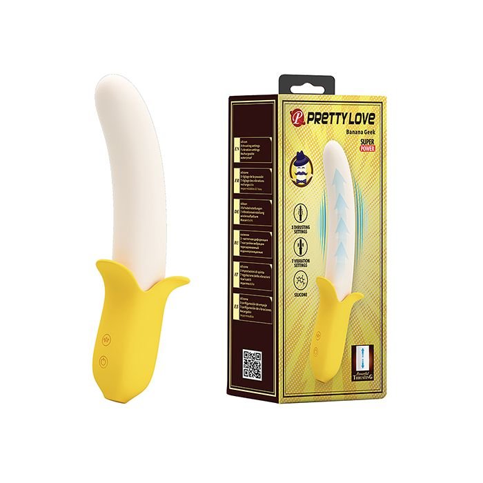 Pretty Love Banana Geek Thrusting Vibrator - Yellow
