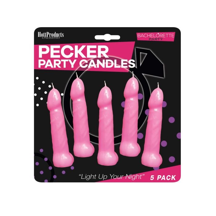 Bachelorette Party Pecker Party Candles - Pink Pack of 5