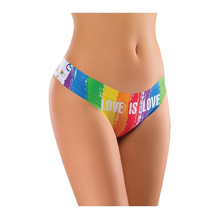 Mememe Pride Love Is Printed Thong