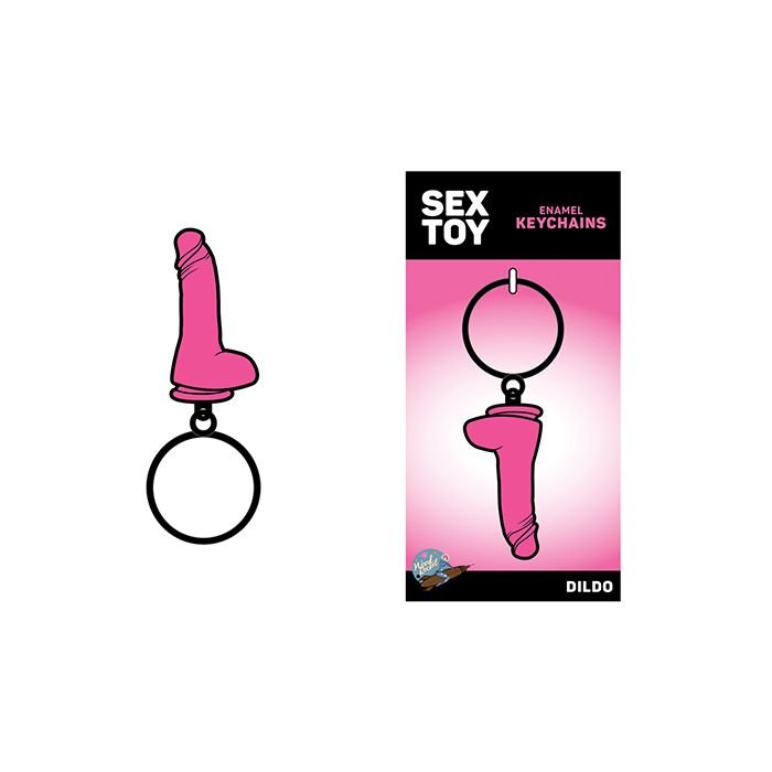 Wood Rocket Sex Toy Dildo Keychain - Pink