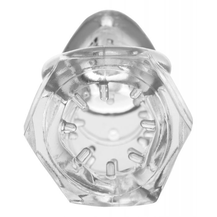 Master Series Detained 2.0 Restrictive Chastity Cage w/Nubs - Clear - Image 3