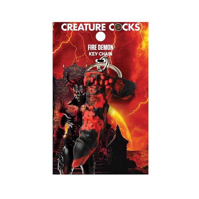 Creature Cocks Fire Demon Keychain - Red/Black